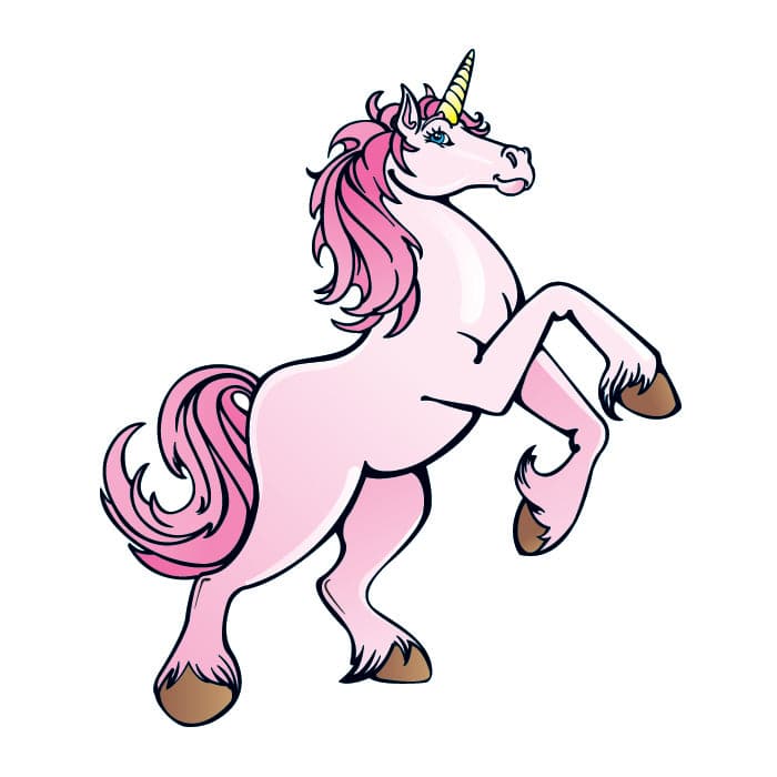 Pink Unicorn Temporary Tattoo 2 in x 2 in