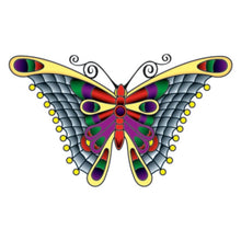Stained Glass Butterfly Temporary Tattoo 3.5 in x 2.5 in