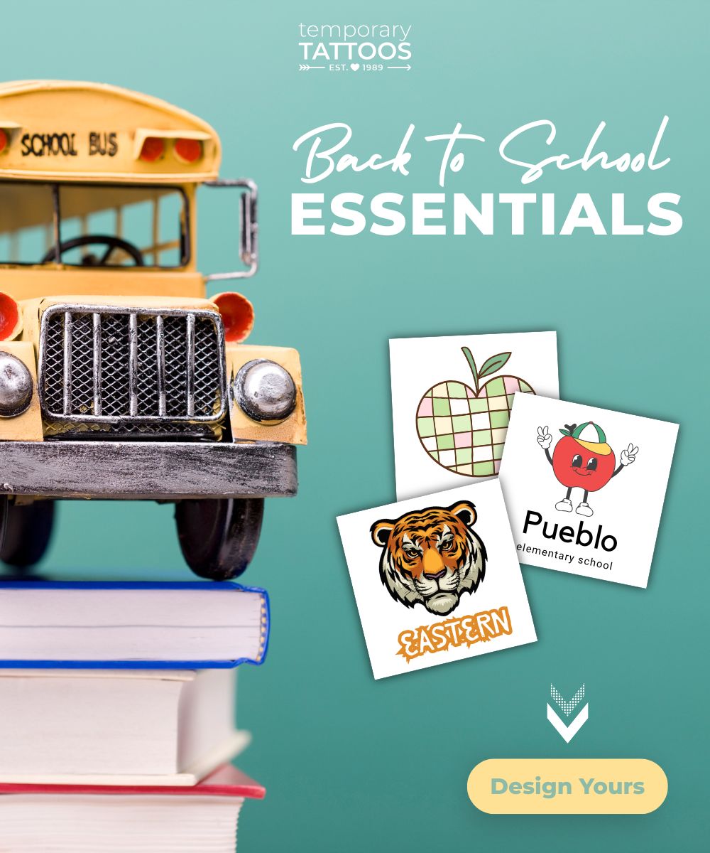 Custom School temporary Tattoos