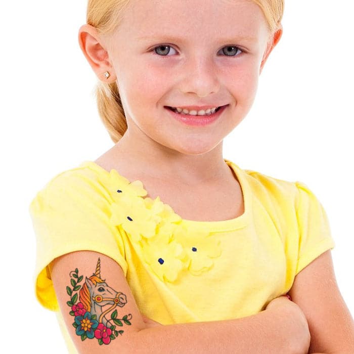 Classic Girls: Unicorn Temporary Tattoo 3.5 in x 2.5 in