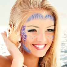 Mermaid Face Temporary Tattoo 6.75 in x 4 in