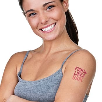 Breast Cancer: Fight Like a Girl Temporary Tattoo 2 in x 2 in