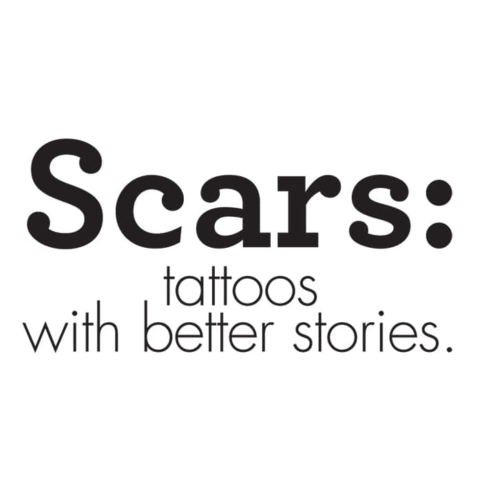 Breast Cancer: Scars Are Tattoos With Better Stories Temporary Tattoo 2.5 in x 1.5 in