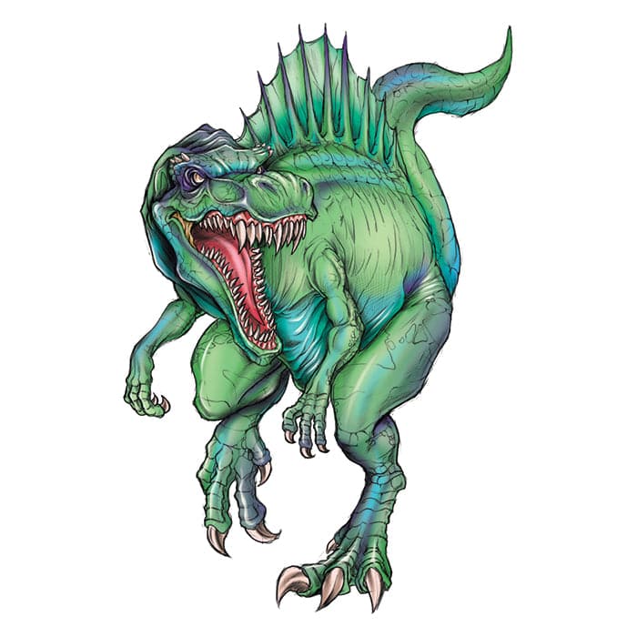 Spinosaurus Dinosaur Temporary Tattoo 3.5 in x 2.5 in