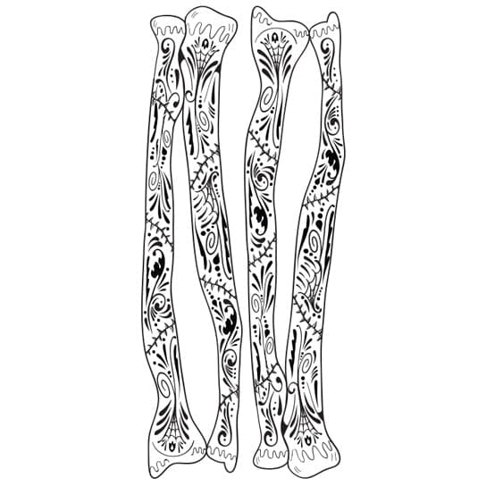 Day of the Dead Skeleton Arm Temporary Tattoo 4 in x 8.5 in