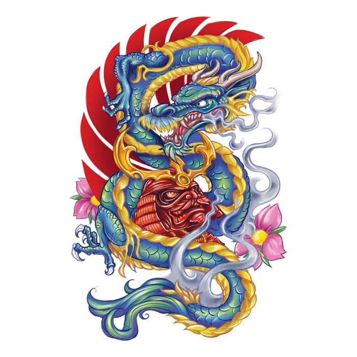 Apalala Dragon Temporary Tattoo 3.5 in x 2.5 in