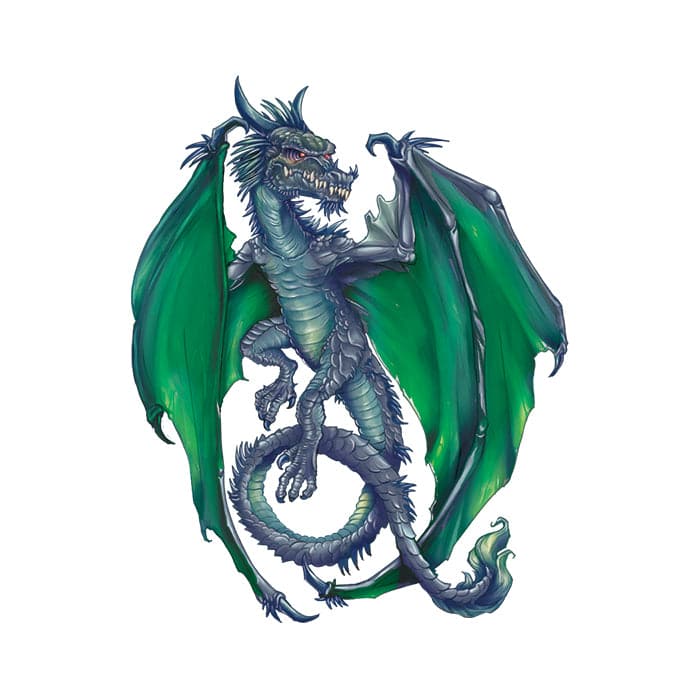 Mischievous Dragon Temporary Tattoo 3.5 in x 2.5 in