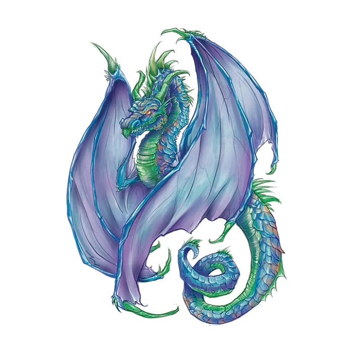 Regal Dragon Temporary Tattoo 3.5 in x 2.5 in