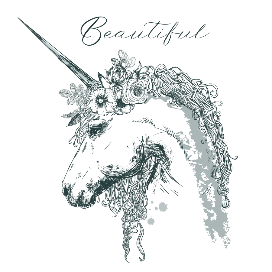 Enchanted Blooms Unicorn Temporary Tattoo 3 in x 3 in