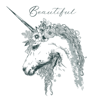 Enchanted Blooms Unicorn Temporary Tattoo 3 in x 3 in