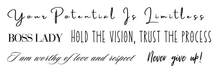 Words to Live By #1 - Temporary Tattoo 1.5 in x 4.5 in