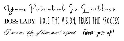Words to Live By #1 - Temporary Tattoo 1.5 in x 4.5 in
