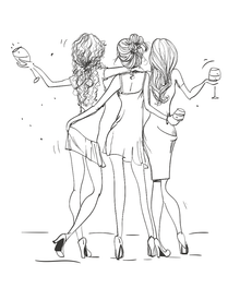 Sassy Ladies Night Empowerment Temporary Tattoo 2.5 in x 3 in