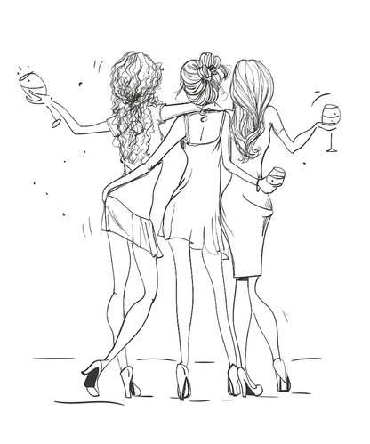 Sassy Ladies Night Empowerment Temporary Tattoo 2.5 in x 3 in