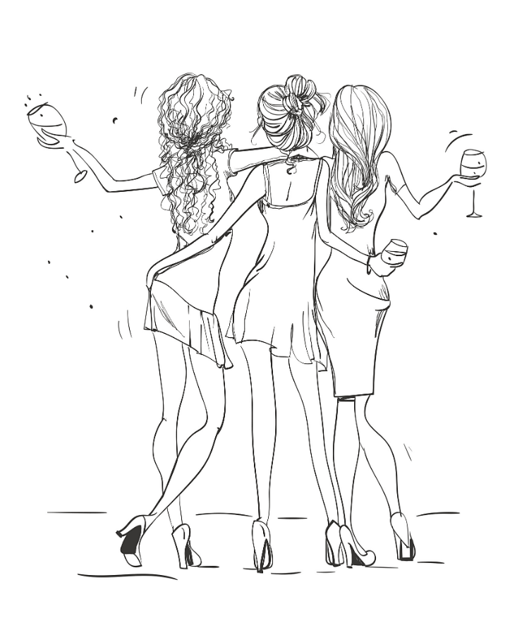 Sassy Ladies Night Empowerment Temporary Tattoo 2.5 in x 3 in
