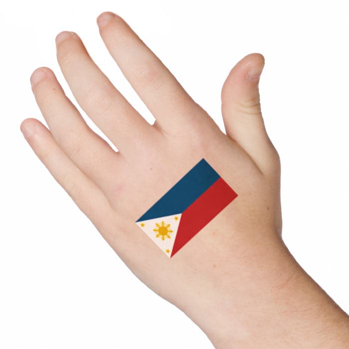 Flag of the Philippines Temporary Tattoo 2 in x 1.5 in