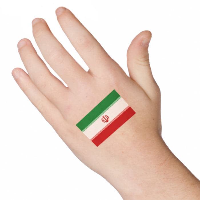 Iran Flag Temporary Tattoo 2 in x 1.5 in