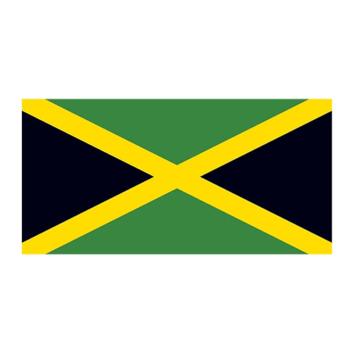 Flag of Jamaica Temporary Tattoo 2 in x 1.5 in