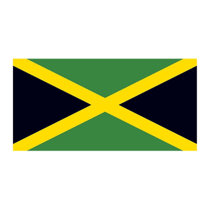 Flag of Jamaica Temporary Tattoo 2 in x 1.5 in