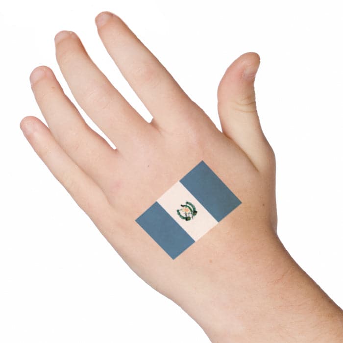 Flag of Guatemala Temporary Tattoo 2 in x 1.5 in