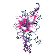 Flirty Flower with Stars Temporary Tattoo 3.5 in x 2.5 in