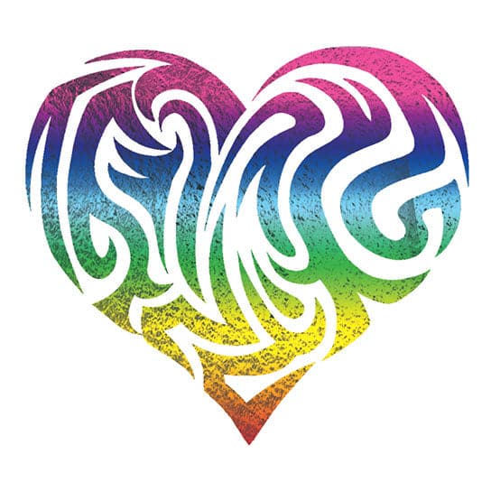 Radiant Heart Metallic Temporary Tattoo 2.5 in x 2.5 in