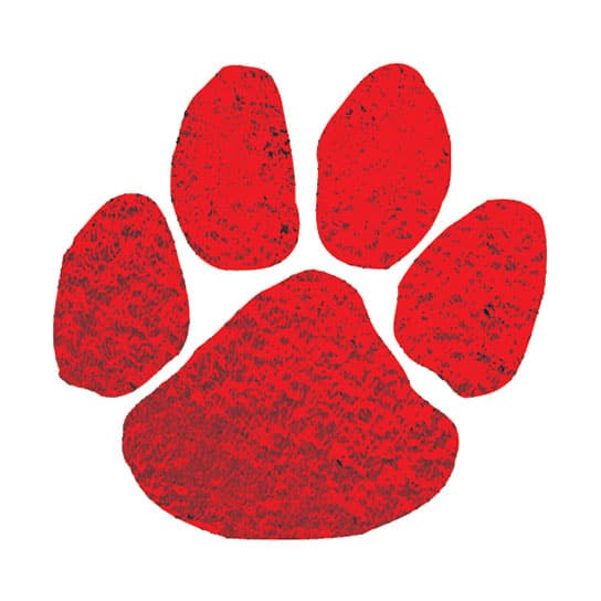 Metallic Red Paw Temporary Tattoo 2 in x 2 in