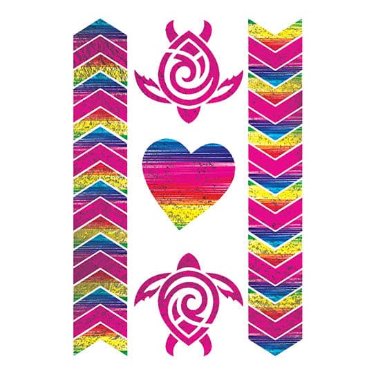 Tropical Gradient Metallic Temporary Tattoo 2.5 in x 3.5 in