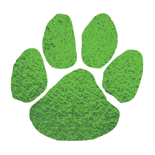 Metallic Green Paw Temporary Tattoo 2 in x 2 in