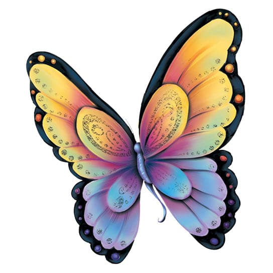 Shimmer Butterfly Metallic Temporary Tattoo 2.5 in x 3 in