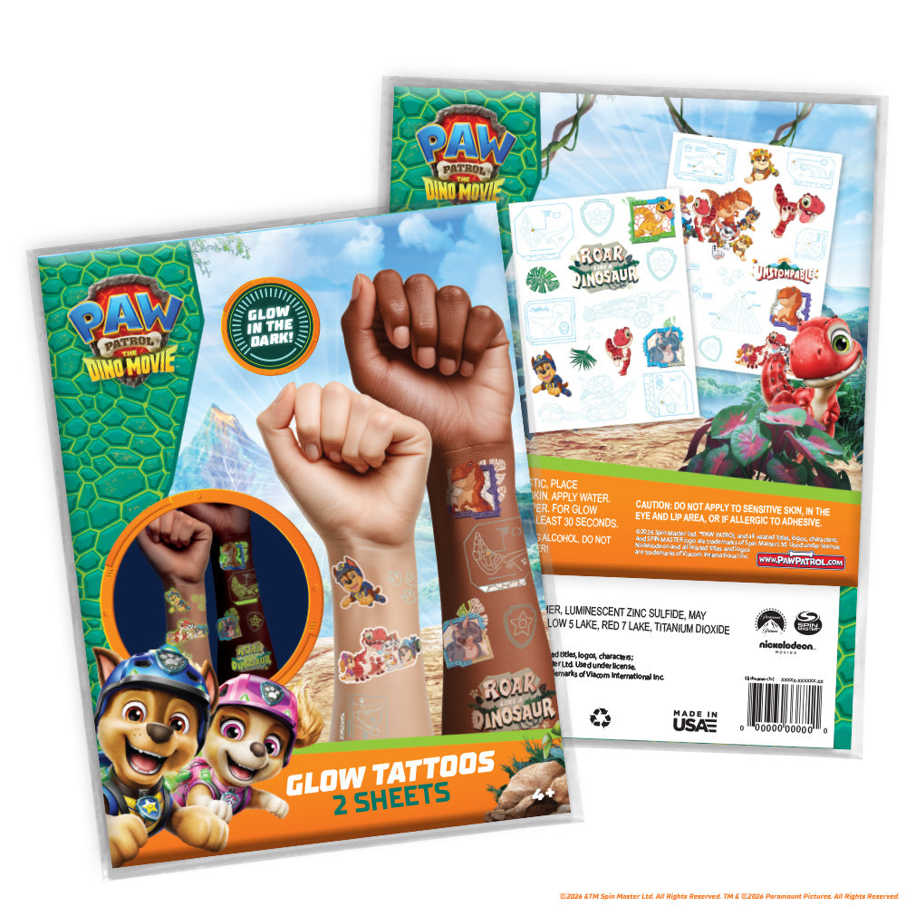 Paw Patrol Dino Glow-in-the-dark Tattoos