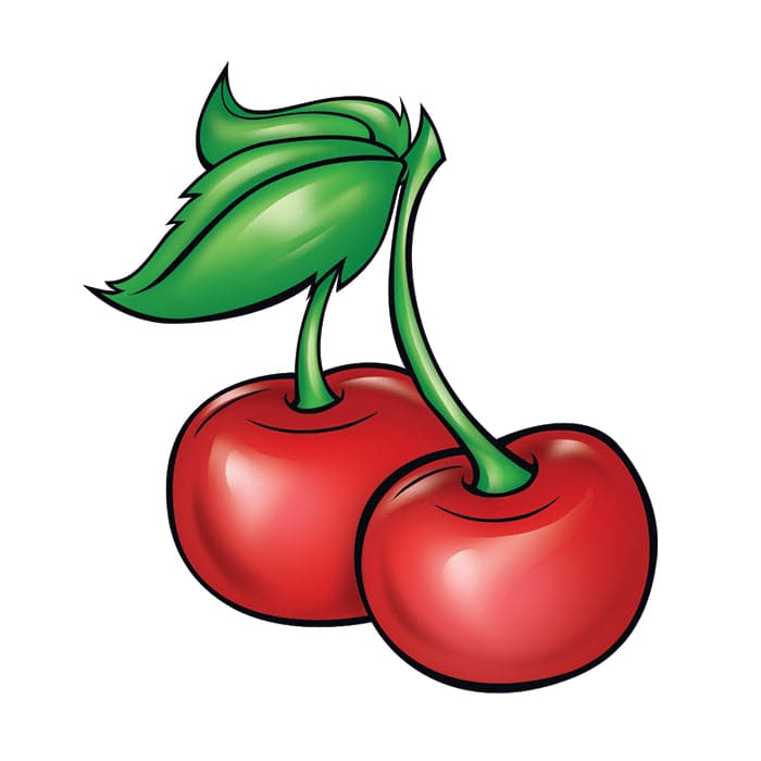 Pair of Cherries Temporary Tattoo 1.5 in x 1.5 in