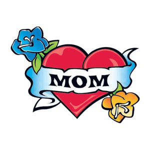 Heart with Mom Banner Temporary Tattoo