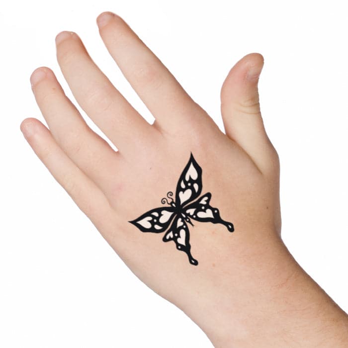 Glow in the Dark Tribal Butterfly Temporary Tattoo 2 in x 2 in