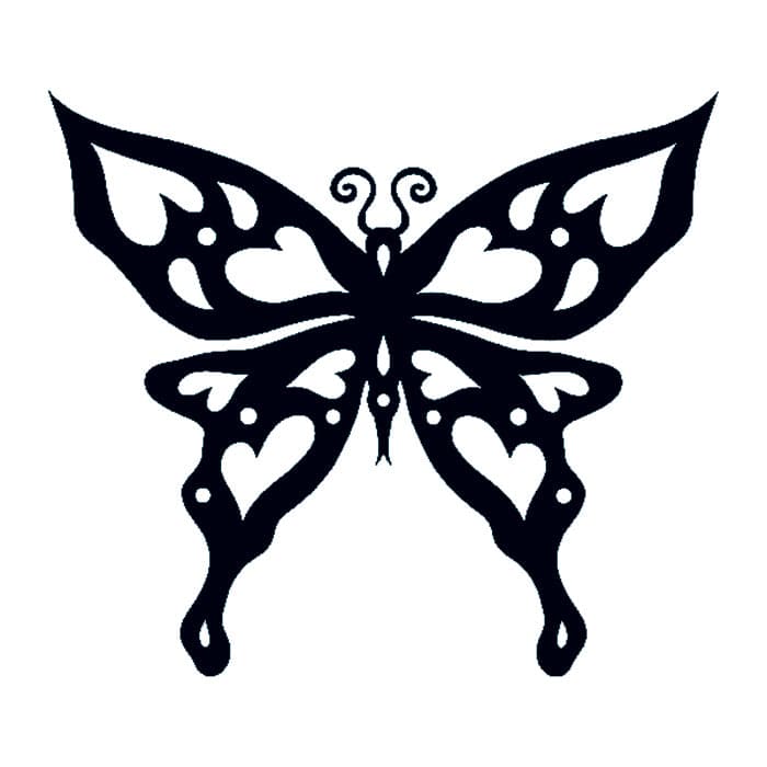 Glow in the Dark Tribal Butterfly Temporary Tattoo 2 in x 2 in