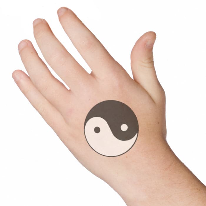 Glow in the Dark Yin Yang Temporary Tattoo 2 in x 2 in