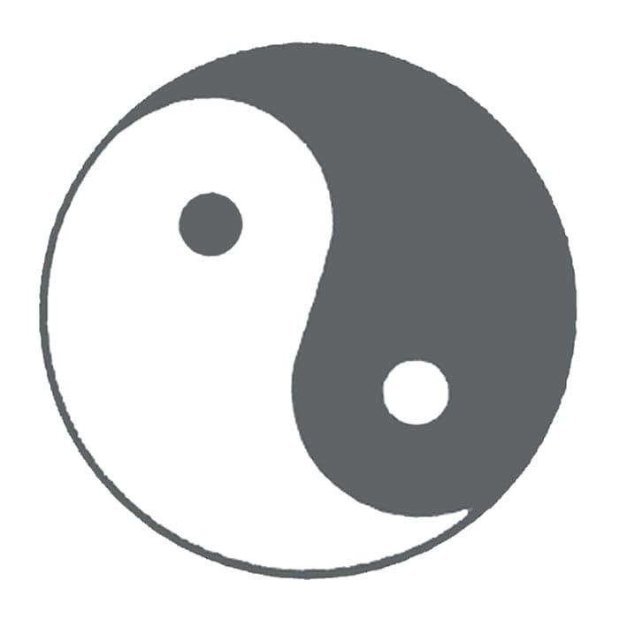 Glow in the Dark Yin Yang Temporary Tattoo 2 in x 2 in