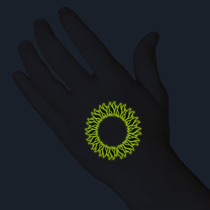 Glow in the Dark Tribal Circle Temporary Tattoo 2 in x 2 in
