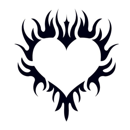 Small-Glow in the Dark Flaming Heart Temporary Tattoo 2 in x 2 in