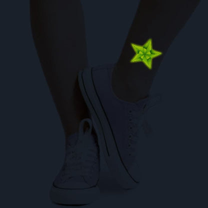 Glow in the Dark Blue Star Temporary Tattoo 3 in x 3 in