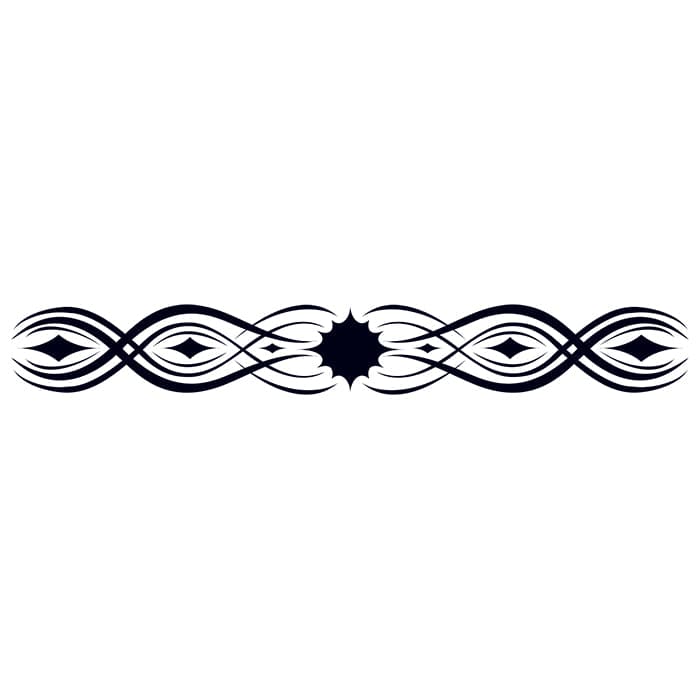 Glow in the Dark Tribal Band Temporary Tattoo 9 in x 1.5 in