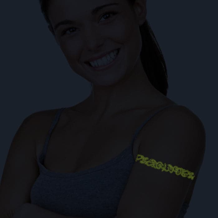 Glow in the Dark Pattern Band Temporary Tattoo 6 in x 1.5 in