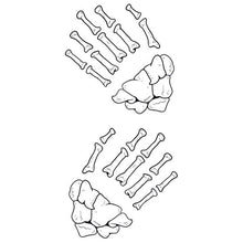 Glow in the Dark Day of the Dead Hands Temporary Tattoo 4 in x 8.5 in