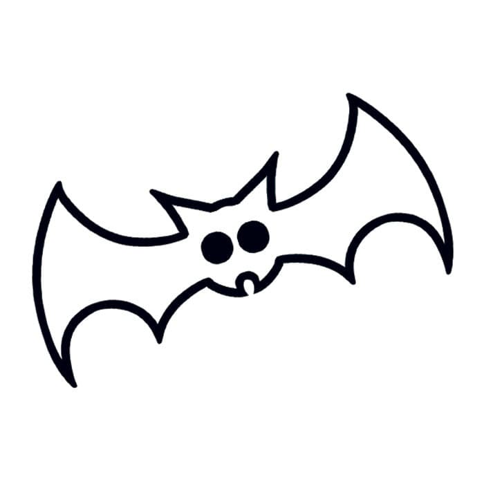 Glow in the Dark Black Bat Temporary Tattoo 1.5 in x 2 in