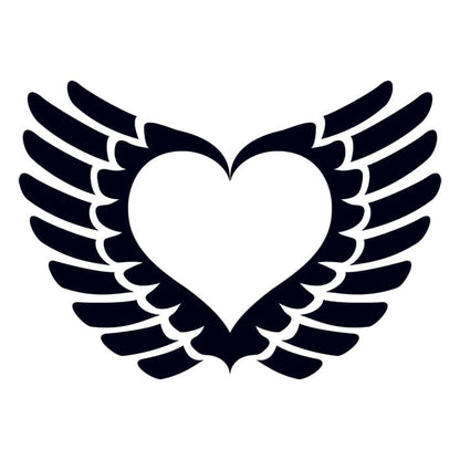 Glow in the Dark Winged Heart Temporary Tattoo 3 in x 3 in