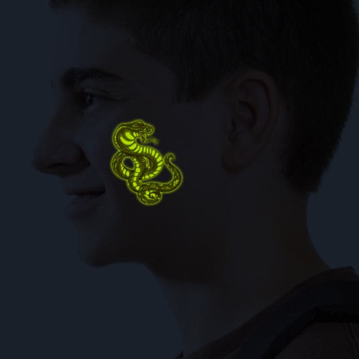 Glow in the Dark Cobra and Scorpion Temporary Tattoos 3.5 in x 2.5 in