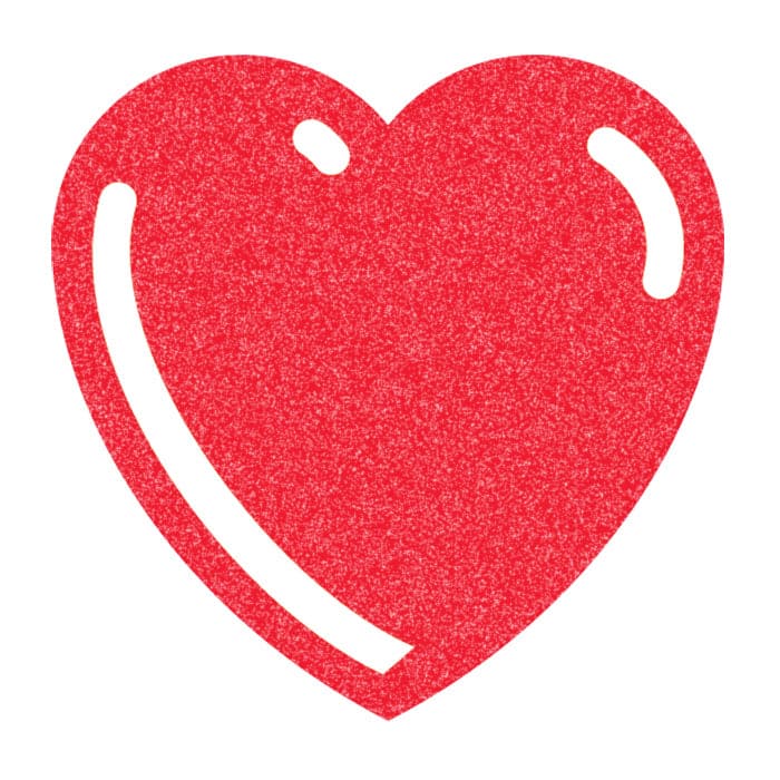 Glitter Basic Red Heart Temporary Tattoo 2 in x 2 in