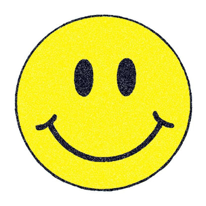 Glitter Traditional Smiley Face Temporary Tattoo 2 in x 2 in