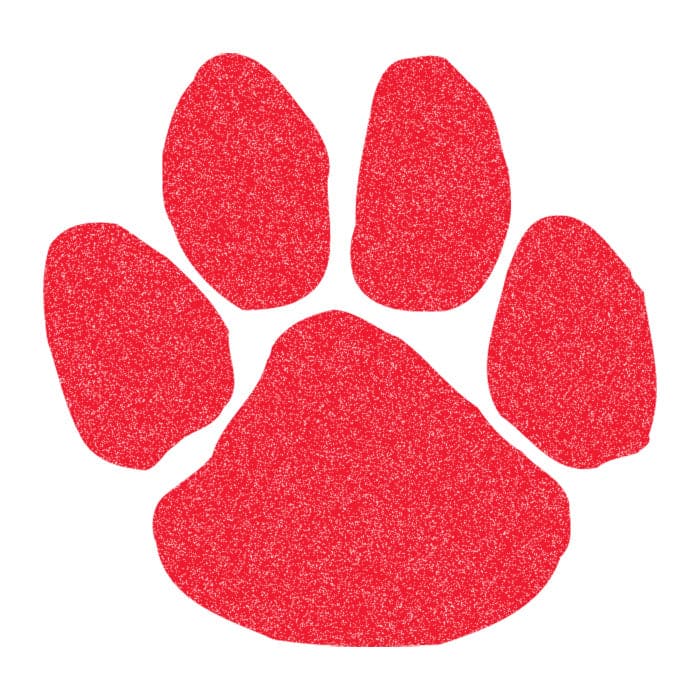 Glitter Red Paw Print Temporary Tattoo 2 in x 2 in