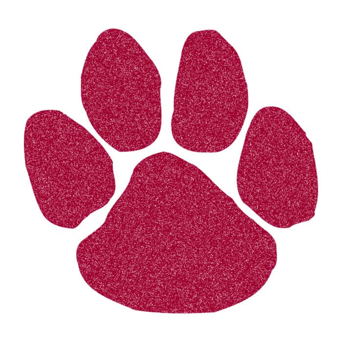 Glitter Burgundy Paw Print Temporary Tattoo 2 in x 2 in